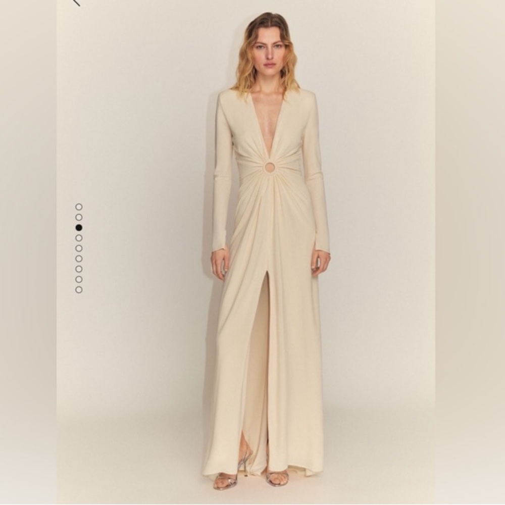 New Mango Carla Time Capsule Hoop Dress Gown with Gathered Opening, NWT - Picture 5 of 10